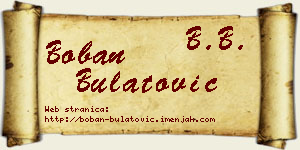Boban Bulatović vizit kartica